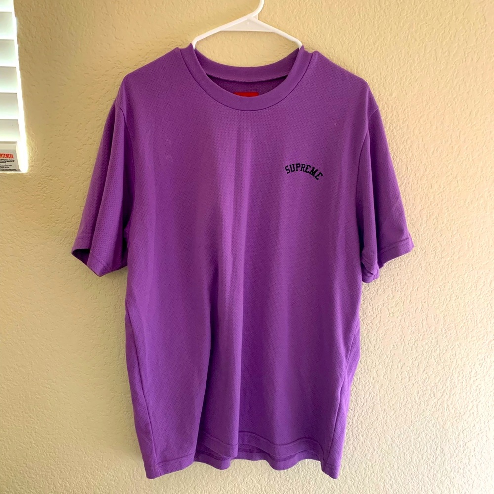 Purple Supreme Mesh Arc Logo Tee